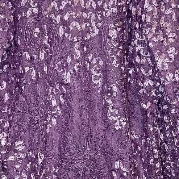 Vintage Lavender Ellim USA Women's Jacket Embroidered Beaded Long Sleeve Lace - Picture 6 of 11